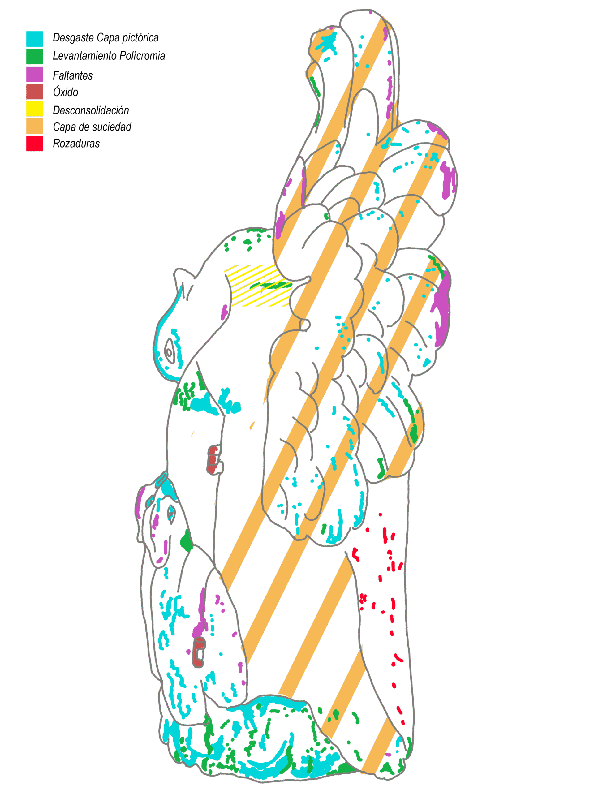 Mapa de daños Conservación y Restauración de Bienes Culturales Pelícano Villaverde de Guareña