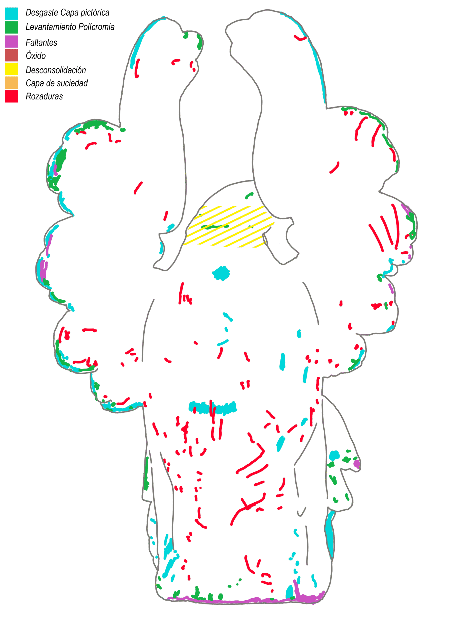 Mapa de daños Conservación y Restauración de Bienes Culturales Pelícano Villaverde de Guareña