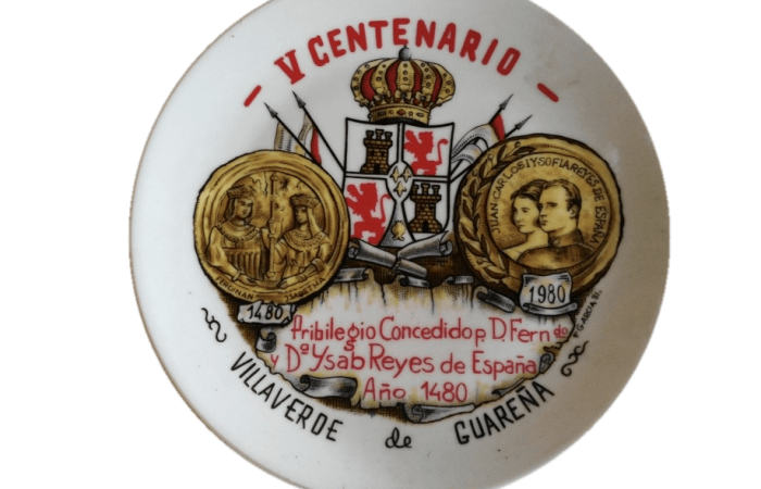 Plato conmemorativo códice de Villaverde de Guareña 1480-1980