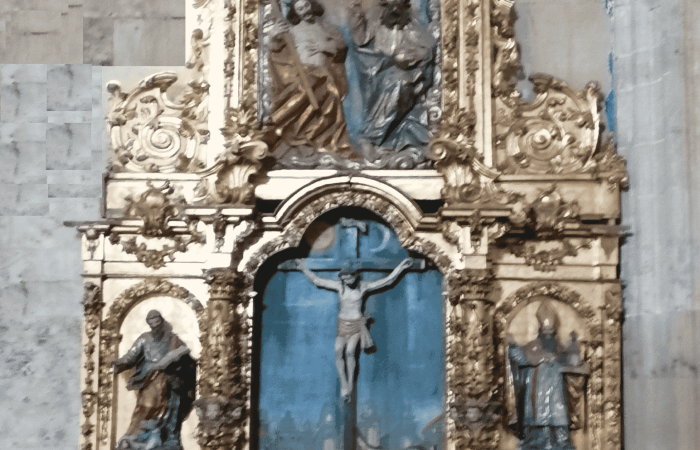 Retablo Cristo de Las Huellas o Los Bollos, iglesia de Villaverde de Guareña